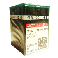 ИГЛА ШВЕЙНАЯ ПРОМЫШЛЕННАЯ GROZ BECKERT DPx17 № 160 GEBEDUR 100 шт для колонковых и прямострочных машин, тяжелые ткани и кожаные изделия