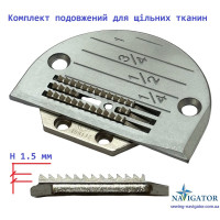 Комплект подовжений для щільних тканин (голкова пластина + двигун тканини)