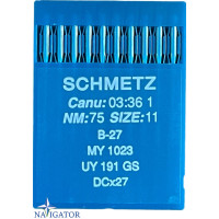 игла Schmetz B-27, MY 1023, UY 191 GS, DCx27 № 75 10 шт