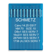 Игла Schmetz DBx1 SES SERV 7, 16x231 SES SERV 7, 287 WH SES SERV 7, 1738(A) SES SERV 7 № 70 10 шт.
