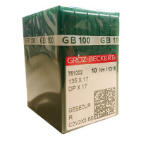 ИГЛА ШВЕЙНАЯ ПРОМЫШЛЕННАЯ GROZ BECKERT DPx17 № 110 GEBEDUR 100 шт для колонковых и прямострочных машин, тяжелые ткани и кожаные изделия