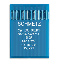 игла Schmetz B-27, MY 1023, UY 191 GS, DCx27 № 90 10 шт