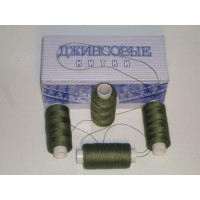 Нить джинсовая цвета охотничий зеленый, № 422