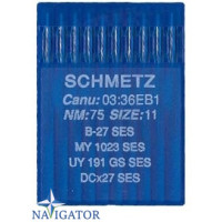 игла для оверлока трикотаж Schmetz DCx27, B27, № 75 SES