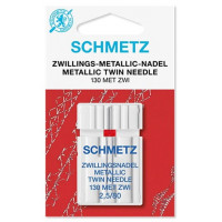 Двойная игла Schmetz Metallic Twin для вышивки металлизированными нитями № 80/2,5