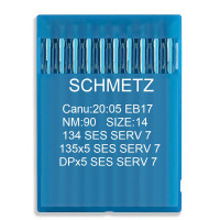 Игла Schmetz 134 SES SERV 7, DPx5 SES SERV 7, 135x5 SES SERV 7. №90. 10 шт трикотаж