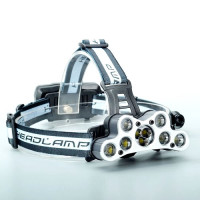 Фонарь WD-461 налобный аккумуляторный 9 ярких светодиодов, 7 x Cree XM-L T6 + 2 x Cree XPE Q5