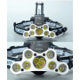 Фонарь WD-461 налобный аккумуляторный 9 ярких светодиодов, 7 x Cree XM-L T6 + 2 x Cree XPE Q5