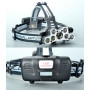 Фонарь WD-461 налобный аккумуляторный 9 ярких светодиодов, 7 x Cree XM-L T6 + 2 x Cree XPE Q5