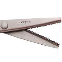 Ножницы портновские Tigertex A-85 зигзаг 5 мм с красно-черными ручками