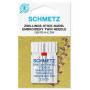 Двойная вышивальная игла Schmetz Twin Embroidery №75/2,0