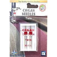ИГЛА ДВОЙНАЯ УНИВЕРСАЛЬНАЯ ORGAN TWIN № 80/2.5 (2 шт)