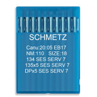 Игла Schmetz 134 SES SERV 7, DPx5 SES SERV 7, 135x5 SES SERV 7. №110. 10 шт трикотаж