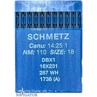 Игла Schmetz DBx1, 16x231, 287 WH, 1738 (A)  № 110 10 шт.
