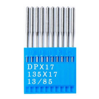 Промышленные швейные иглы Dotec DPx17 № 13/85 для колонковых и прямострочных машин, тяжелые ткани и кожаные изделия
