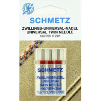 Двойные универсальные иглы Schmetz Universal Twin 130/705 H ZWI № 1,6/70, № 2,0/80, № 3,0/90
