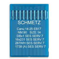 Игла Schmetz DBx1 SES SERV 7, 16x231 SES SERV 7, 287 WH SES SERV 7, 1738(A) SES SERV 7 № 90 10 шт.
