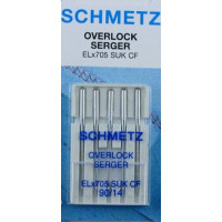 Иглы для оверлока Schmetz ELx705 SUK CF 90/14 для эластичных тканей