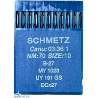 игла Schmetz B-27, MY 1023, UY 191 GS, DCx27 №70 10 шт