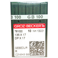 ИГЛА ШВЕЙНАЯ ПРОМЫШЛЕННАЯ GROZ BECKERT DPx17 № 130 GEBEDUR 10 шт для колонковых и прямострочных машин, тяжелые ткани и кожаные изделия