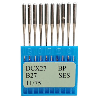 Промышленные швейные иглы Dotec DCx27 BP, B27 SES № 75 для оверлоков, 10 шт.
