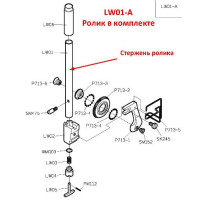 Стрижень ролика LW01-A (ролик в комплекті)