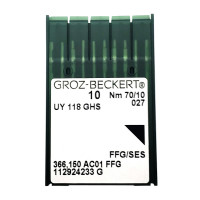 Иглы UY118GHS FFG/SES № 70 Groz-Beckert для распошивальных машин, трикотажные ткани 10 шт.