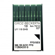 Иглы UY118GHS FFG/SES № 70 Groz-Beckert для распошивальных машин, трикотажные ткани 10 шт.
