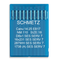 Игла Schmetz DBx1 SES SERV 7, 16x231 SES SERV 7, 287 WH SES SERV 7, 1738(A) SES SERV 7 № 110 10 шт.