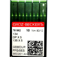 Промислові швейні голки Groz-beckert DPx5 FFG/SES Gebedur (134) № 80/12 10 шт.