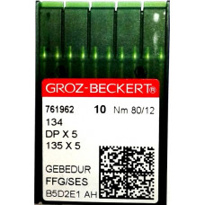 Промышленные швейные иглы Groz-beckert DPx5 FFG/SES Gebedur (134) № 80/12 10 шт.
