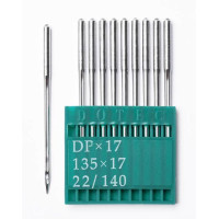Промышленные швейные иглы Dotec DPx17 № 22/140 для колонковых и прямострочных машин, тяжелые ткани и кожаные изделия
