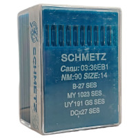игла Schmetz B-27 SES, MY 1023 SES , UY 191 GS SES, DCx27 SES № 90 100 шт трикотаж