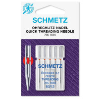 Иглы легковдеваемые Schmetz Quick Threading 705 HDK № 80, 5 шт