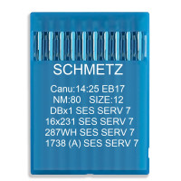 Игла Schmetz DBx1 SES SERV 7, 16x231 SES SERV 7, 287 WH SES SERV 7, 1738(A) SES SERV 7 № 80 10 шт.