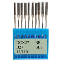 Промышленные швейные иглы Dotec DCx27 BP, B27 SES № 110 для оверлоков, 10 шт.